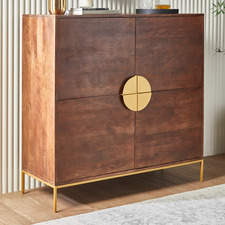 Priya 4 Door Mango Wood Wine Cabinet