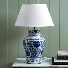 58cm Blue Ceramic Ginger Jar Table Lamp
