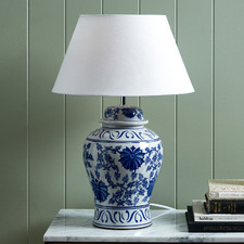 Serenity Blue Ceramic Ginger Jar Table Lamp