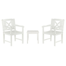 2 Seater White Santa Cruz Outdoor Bistro Set