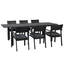 6 Seater Charcoal Kos Outdoor Extendable Dining Set