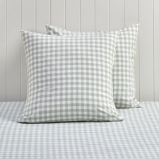 Gingham Washed Cotton European Pillowcases (Set of 2)