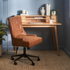 Oscar Desk & Tan Windsor Office Chair Set