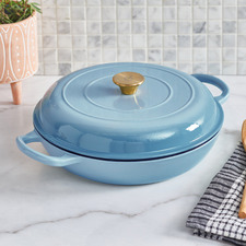Duck Egg Blue 3.5L Cast Iron French Pan