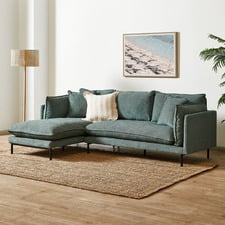 Ocean Green Bellamy 3 Seater Sofa with Chaise