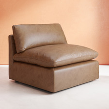 Martine Genuine Leather Armless Lounge Chair