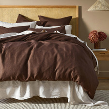 Chocolate Pure French Flax Linen Quilt Cover Set