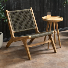Cove Outdoor Side Table & Harbour Lounge Chair Set