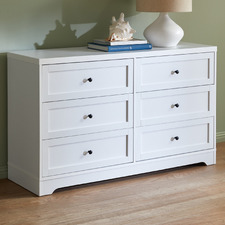 White Aurora 6 Drawer Chest