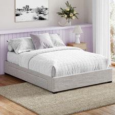 Grey Lucas Queen Bed Base with Storage