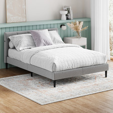 Light Grey Imogen Upholstered Bed with USB