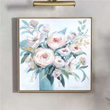 Painted Peonies Framed Canvas Wall Art