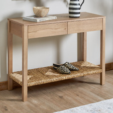 Nadia Hand-Woven Rush Console Table