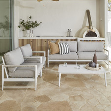 5 Seater White Amalfi Outdoor Lounge Set
