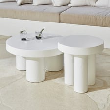 Makkari Polystone Outdoor Side & Coffee Table Set