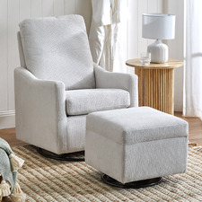 2 Piece Sweep Swivel Rocking Armchair & Ottoman Set