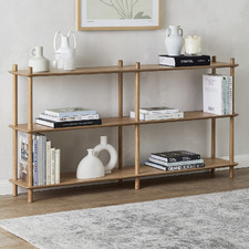 Natural Banjo 3 Tier Long Bookshelf