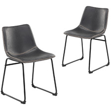 Phoenix Vintage-Style Faux Leather Dining Chairs (Set of 2)