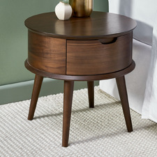 Olsen Scandinavian Style Curved 1 Drawer Bedside Table