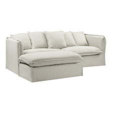 Montauk 3 Seater Slipcover Sofa & Ottoman Set