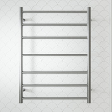 Brushed Chrome 7 Bar Round Stainless Steel Heated Towel Rail