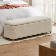 Duncan Boucle Storage Ottoman Bench