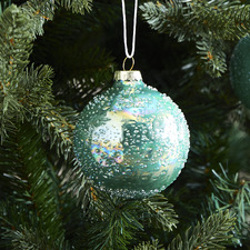 Set of 6 Iridescent Sprinkled Glass Baubles