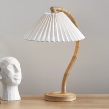 Harper Rattan Pleated Table Lamp