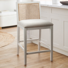 66cm Dennett Rattan and Solid Beech Wood Bar Stool