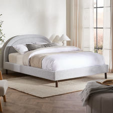 Grey Archie Boucle Queen Bed