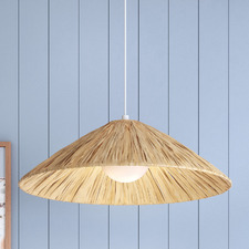 Tyler Rattan & Raffia Pendant Light