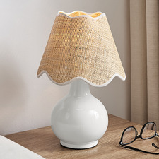 35cm Pippa Ceramic & Rattan Table Lamp