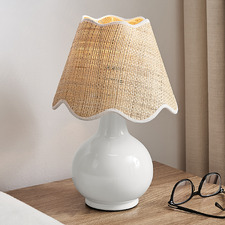 Pippa Ceramic & Rattan Table Lamp