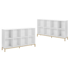 White & Gold Marlene Bookcase Set