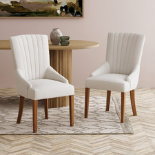Manor Upholstered Scoop Back Dining Chairs (Set of 2)