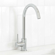 Clovelly Chrome Gooseneck Kitchen Sink Mixer