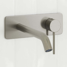 Clovelly Brushed Nickel Curved Bath/Basin Wall Mixer Set