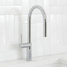 Clovelly Chrome Gooseneck Pull-Out Kitchen Sink Mixer