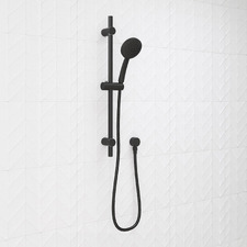 Clovelly Matte Black Round Rail Shower