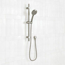 Clovelly Brushed Nickel Round Rail Shower