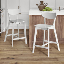 65cm Larsen Rubberwood Barstools (Set of 2)