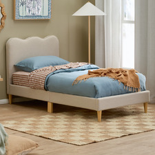 Kids' Wavy Upholstered Single Bed