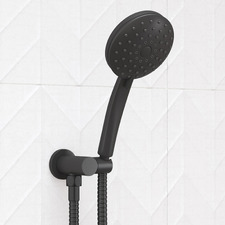 Clovelly Matte Black Round Hand-held Shower