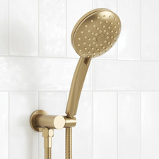 Clovelly Brushed Gold Round Hand-held Shower