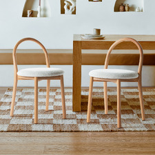 Lottie Arched Solid Beech Wood Dining Chairs (Set of 2)