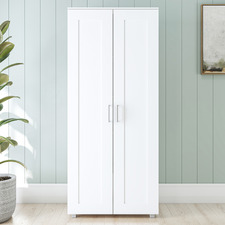 White Macopa Double Door Tall Cupboard