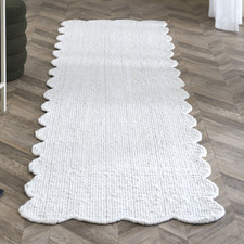 Rowe Boucle Wool-Blend Scalloped Rug