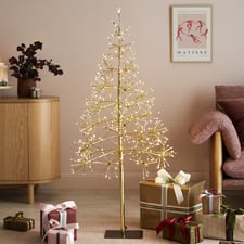 135cm Gold Pre-Lit Twig Tree
