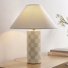 Emelia Check Ceramic Table Lamp