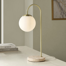 50cm Rhea Travertine Table Lamp
